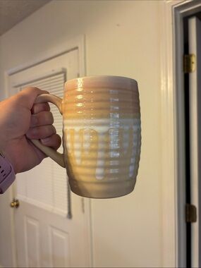 Tag Ceramic Ombre Drip Mug in Cream and Tan